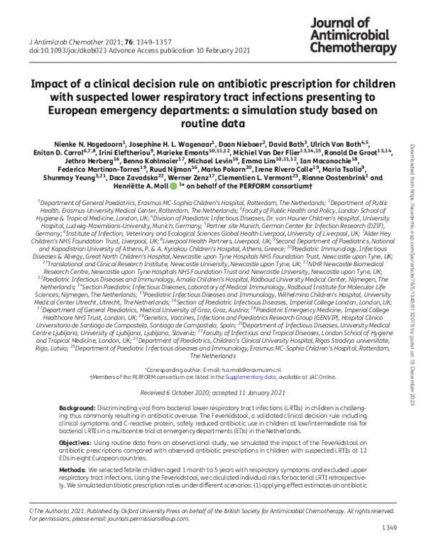 (PDF) Impact of a clinical decision rule on antibiotic prescription for ...