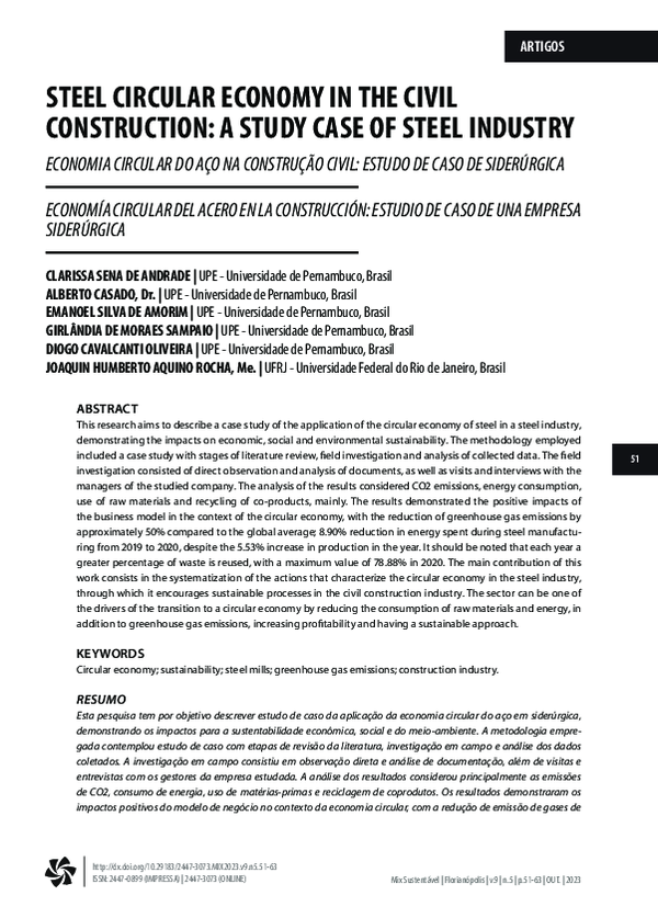 (PDF) Steel Circular Economy in the Civil Construction: A Study Case of ...