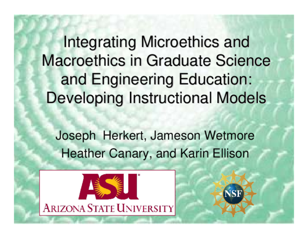 (PDF) Integrating microethics and macroethics in graduate science and ...