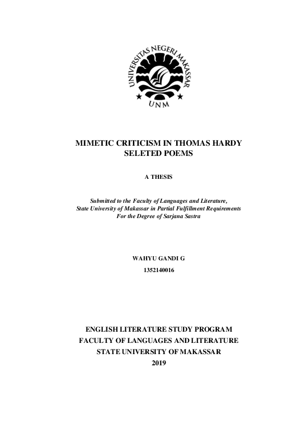 (PDF) Mimetic Criticism in Thomas Hardy Selected Poem
