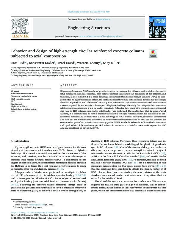 (PDF) Behavior and design of high-strength circular reinforced concrete ...