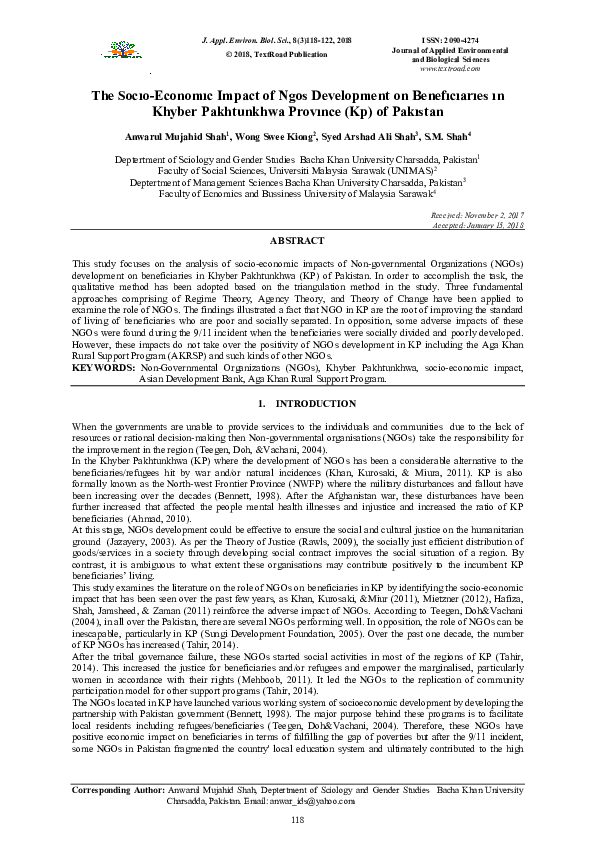 (PDF) The Socıo-Economıc Impact of Ngos Development on Benefıcıarıes ın ...