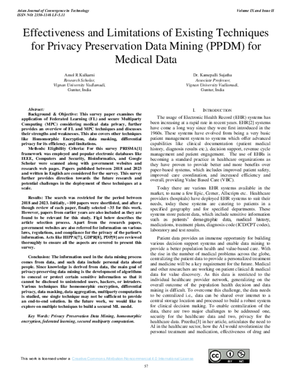 (PDF) Effectiveness and Limitations of existing techniques for privacy ...