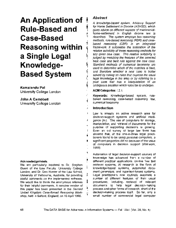 (PDF) An application of rule-based and case-based reasoning within a ...