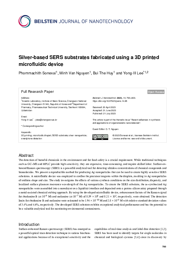 (PDF) Silver-based SERS substrates fabricated using a 3D printed ...