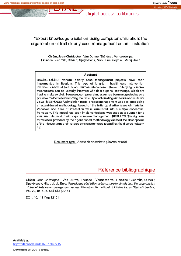 (PDF) Expert knowledge elicitation using computer simulation: the ...