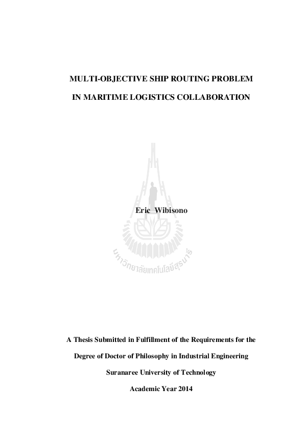 (PDF) Multi-Objective ship routing problem in maritime logistics ...