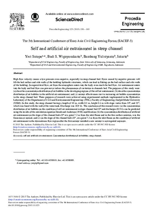 (PDF) Self and Artificial Air Entrainment in Steep Channel