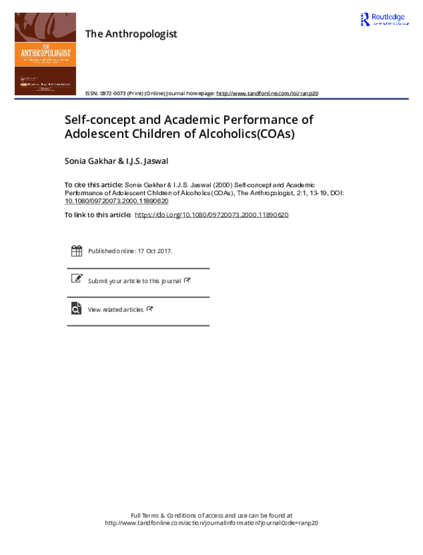 (PDF) Self-concept and Academic Performance of Adolescents Affected by ...