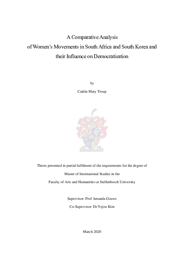 (PDF) A comparative analysis of womens movements in South Africa and ...