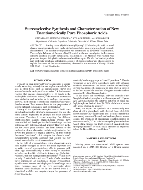 (PDF) Stereoselective synthesis and characterization of monocyclic cis ...