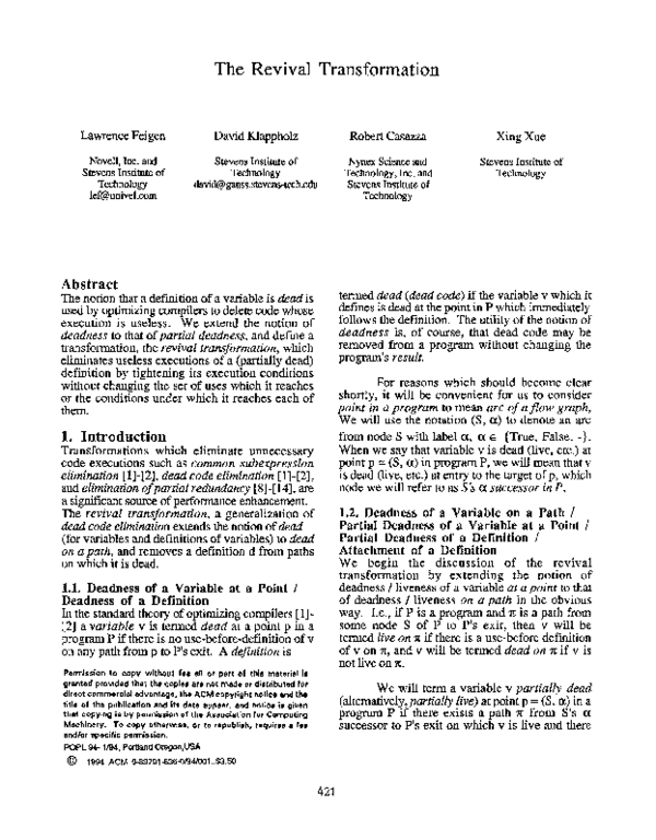 (PDF) The revival transformation