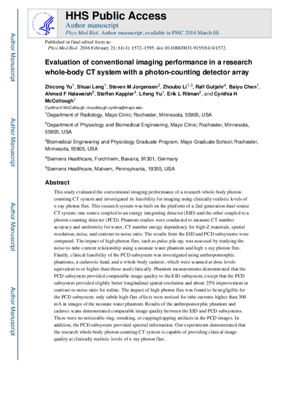 (PDF) Evaluation of conventional imaging performance in a research ...