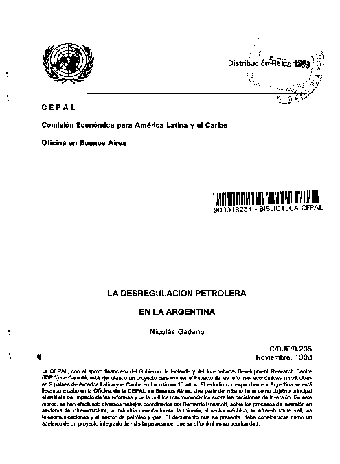 (PDF) La desregulación petrolera en la Argentina