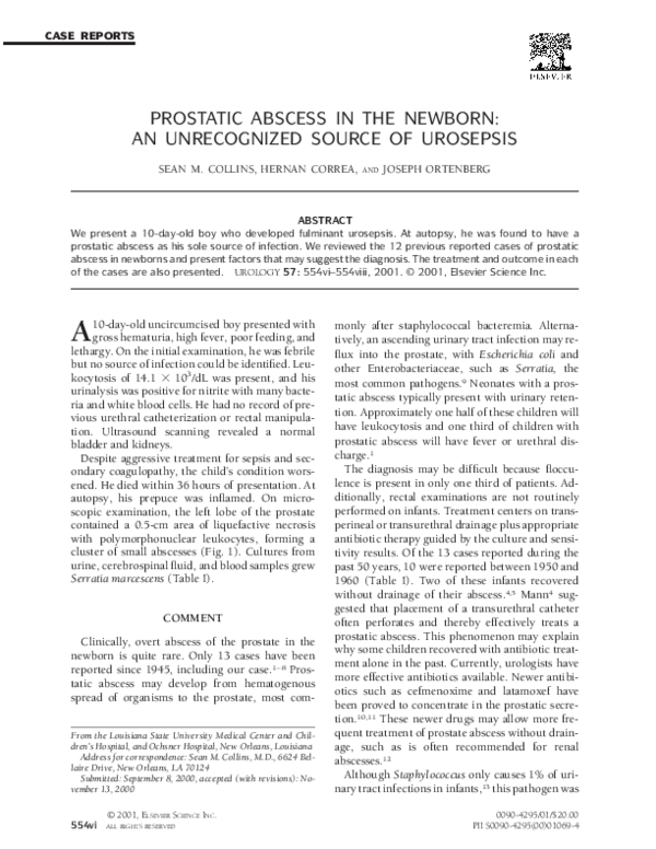 (PDF) Prostatic abscess in the newborn: an unrecognized source of urosepsis