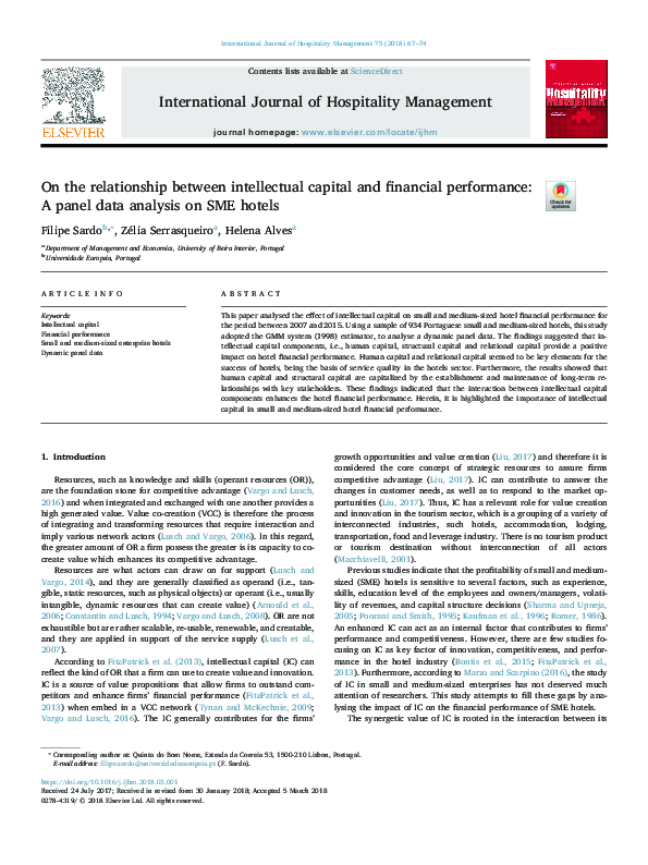 (PDF) On the relationship between intellectual capital efficiency and ...