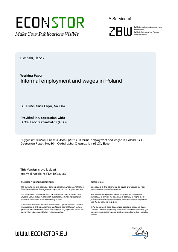 Informal Employment and Wages in Poland