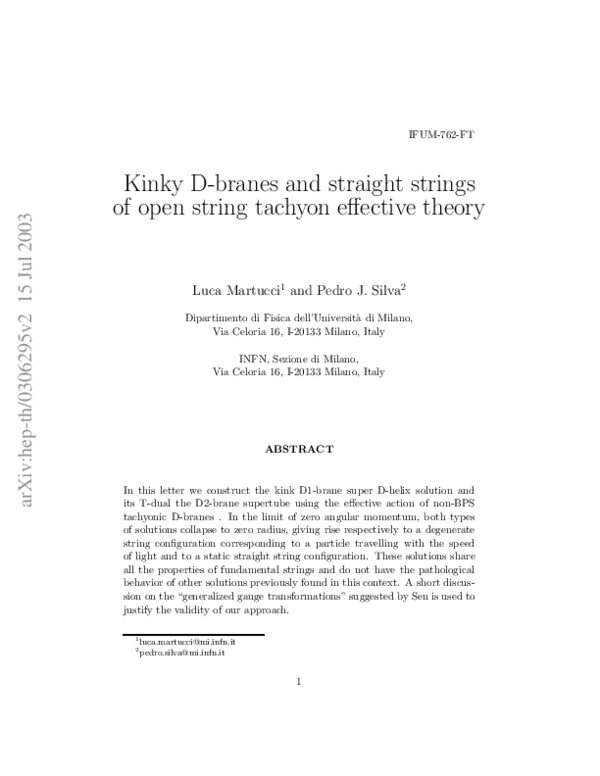 (PDF) Kinky D-branes and straight strings of open string tachyon ...