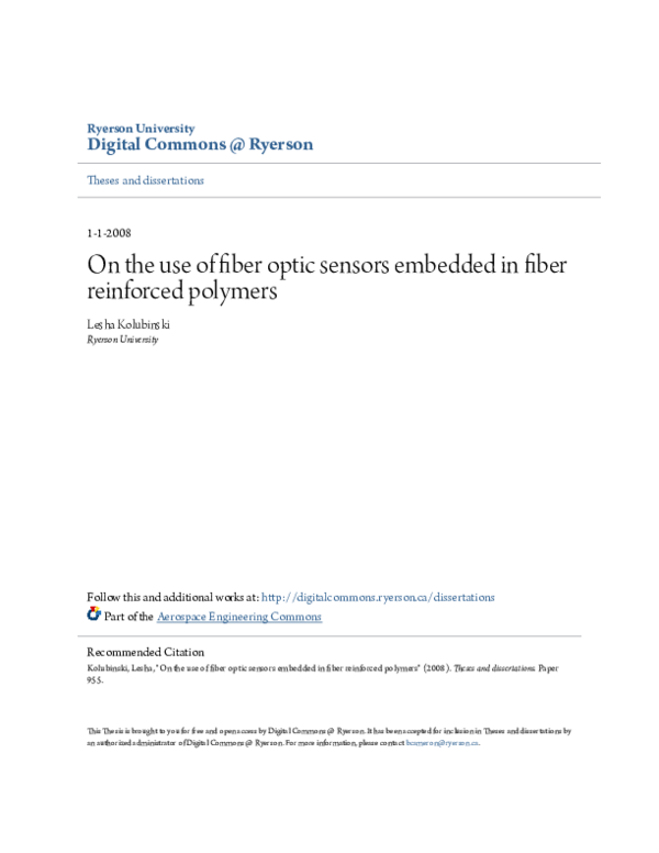 (PDF) On the use of fiber optic sensors embedded in fiber reinforced ...