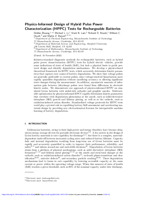 (PDF) Physics-Informed Design of Hybrid Pulse Power Characterization ...