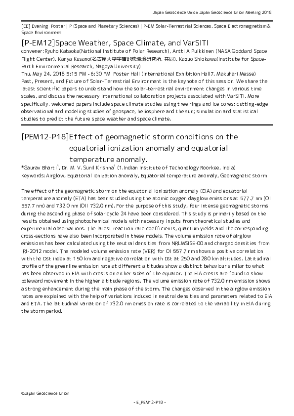 (PDF) Effect of geomagnetic storm conditions on the equatorial ...