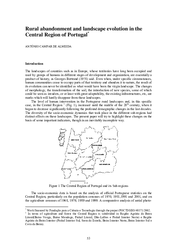 (PDF) Rural abandonment and landscape evolution in the central region ...