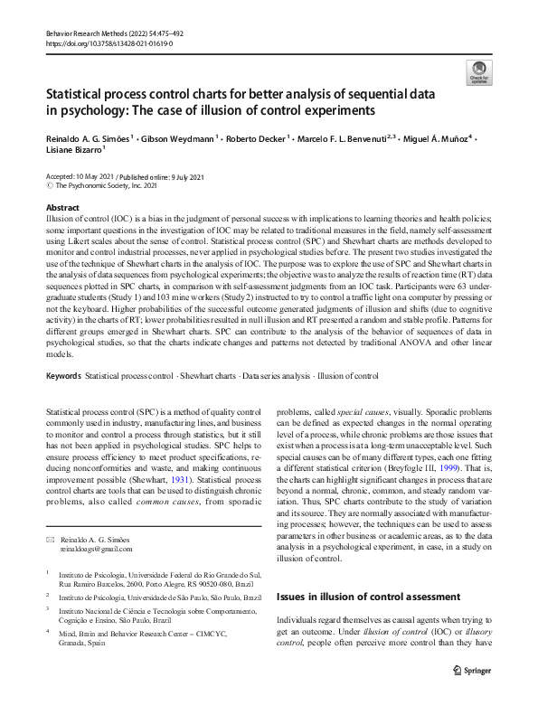 (PDF) Statistical process control charts for better analysis of ...