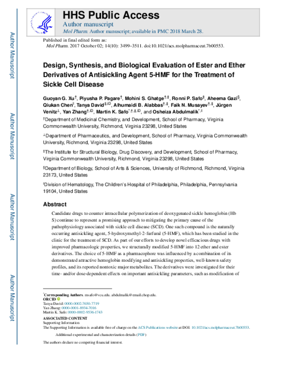 (PDF) Design, Synthesis, and Biological Evaluation of Ester and Ether ...