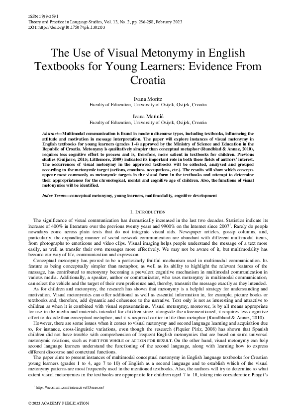 (PDF) The Use of Visual Metonymy in English Textbooks for Young ...