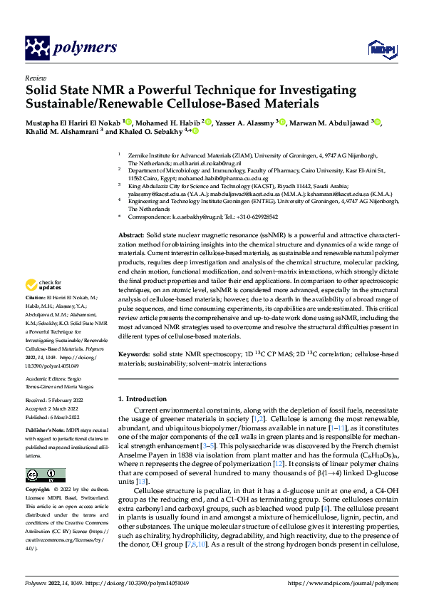 (PDF) Solid State NMR a Powerful Technique for Investigating ...