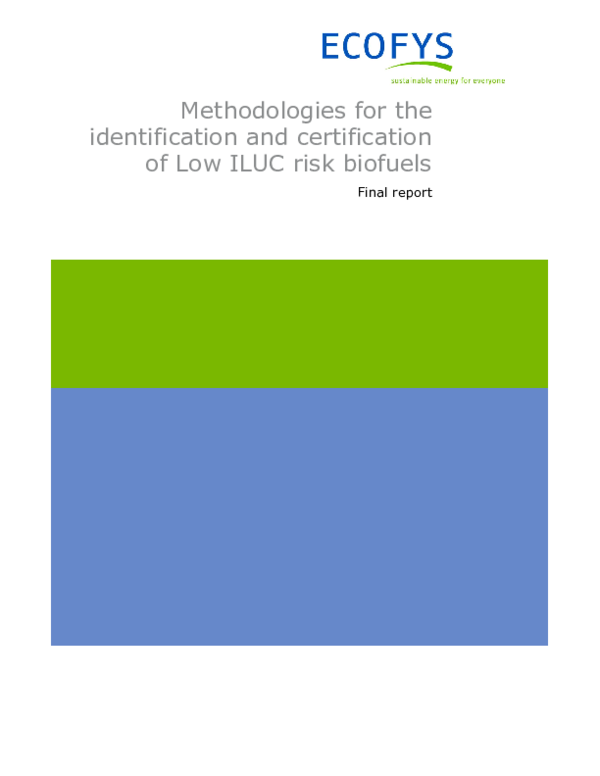 (PDF) Methodologies identification and certification of Low ILUC risk ...