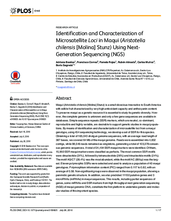 (PDF) Identification and Characterization of Microsatellite Loci in ...