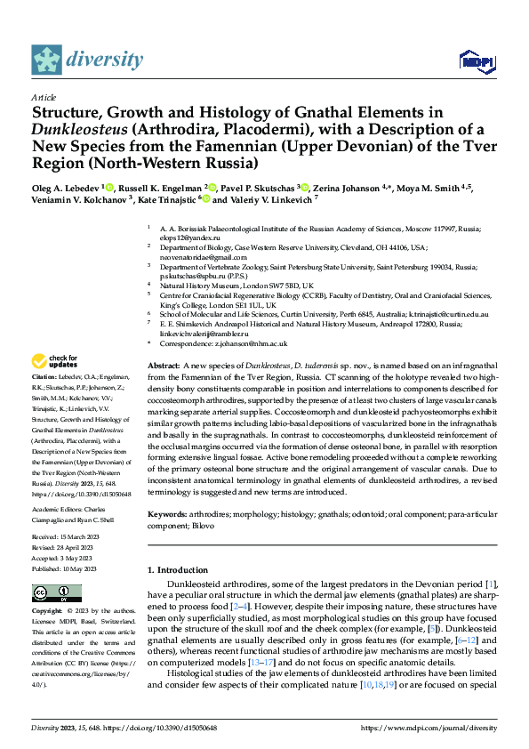 (PDF) Structure, Growth and Histology of Gnathal Elements in ...