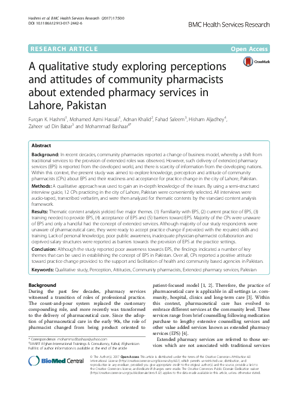 (PDF) A qualitative study exploring perceptions and attitudes of ...