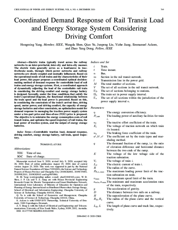 (PDF) Coordinated demand response of rail transit load and energy ...