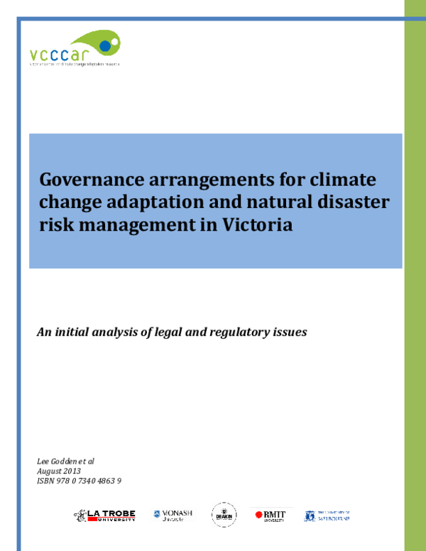 (PDF) Governance arrangements for climate change adaptation and natural ...