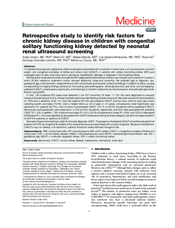 (PDF) Retrospective study to identify risk factors for chronic kidney ...