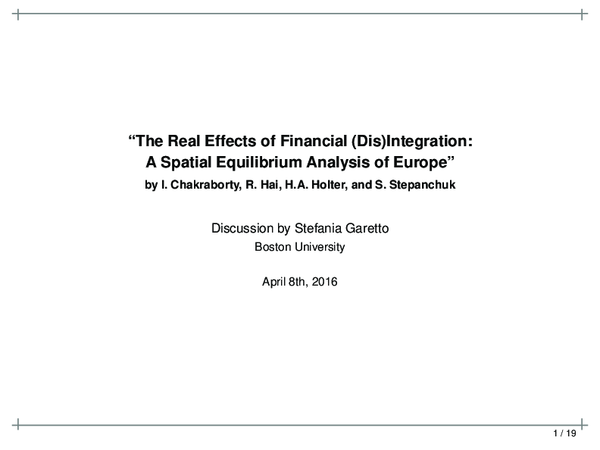 (PDF) The Real Effects of Financial (Dis)Integration: A Spatial ...