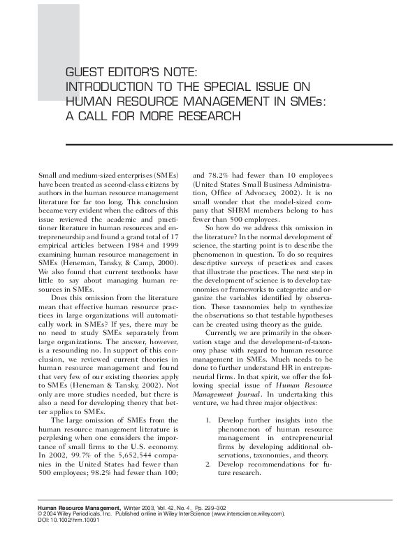 (PDF) Guest Editors' Note: Introduction to the special issue