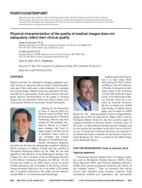 (PDF) Physical characterization of the quality of medical images does ...