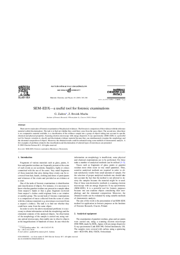 (PDF) SEM–EDX—a useful tool for forensic examinations