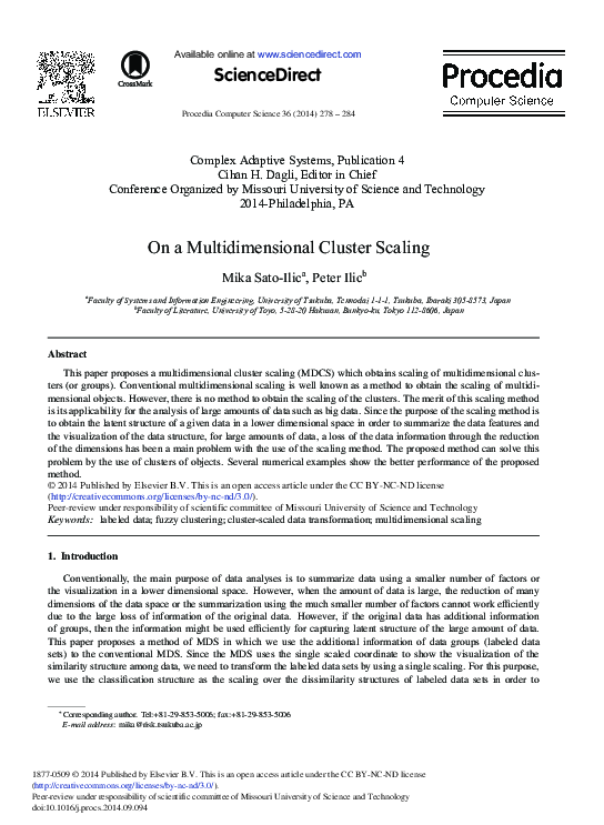 (PDF) Multidimensional Cluster Scaling Method