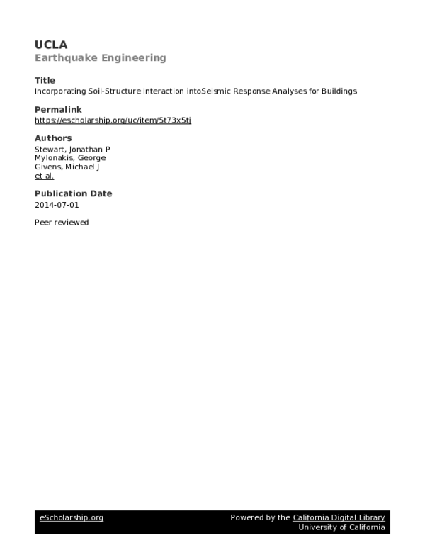 Incorporating soil-structure interaction into seismic response analyses for buildings