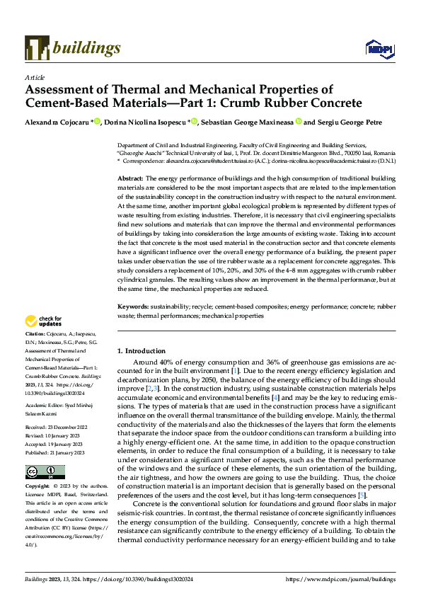(PDF) Assessment of Thermal and Mechanical Properties of Cement-Based ...