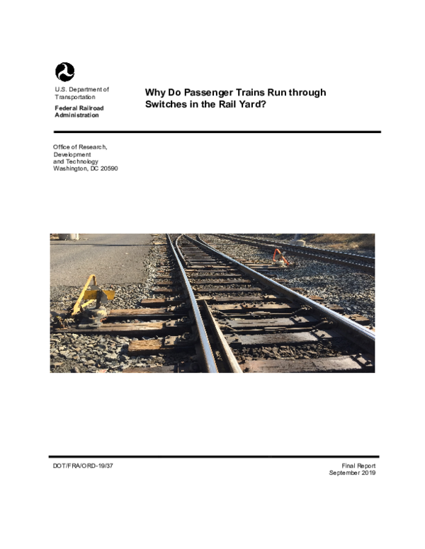 (PDF) Why Do Passenger Trains Run Through Switches in the Rail Yard
