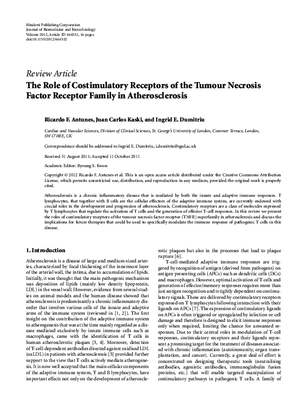 (PDF) The Role of Costimulatory Receptors of the Tumour Necrosis Factor ...