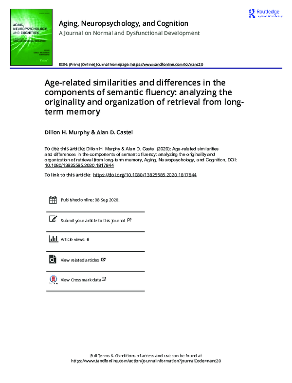 (PDF) Age-Related Similarities and Differences in Cognitive and Neural ...