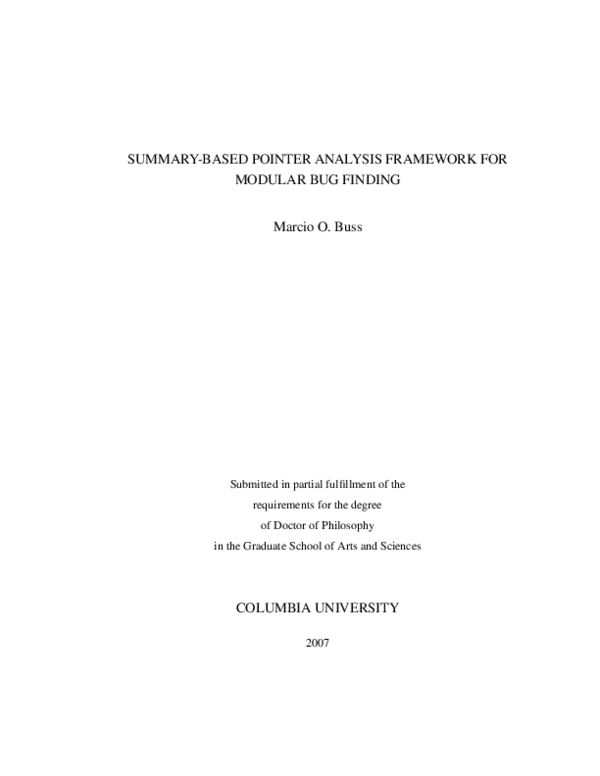 (PDF) Summary-based pointer analysis framework for modular bug finding