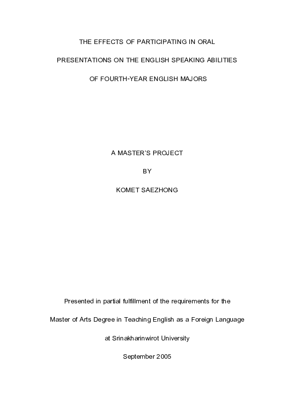 (PDF) Enhancing Oral English Communication Ability of Thai EFL ...