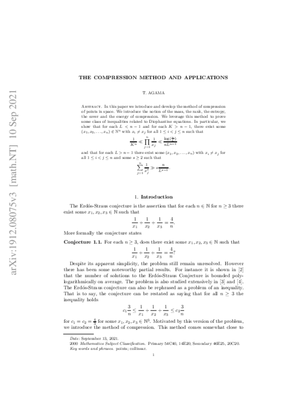 (PDF) The Compression method and applications